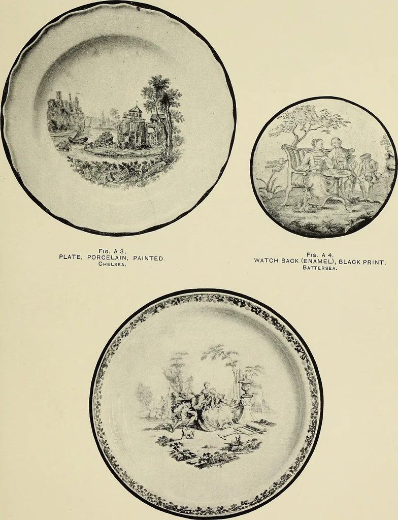 An illustration from Transfer printing on enamels, porcelain and pottery : its origin and development in the United Kingdom, 1907, leaf 30