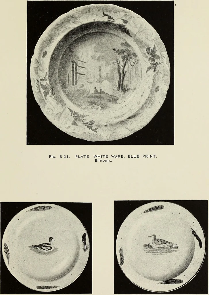 An illustration from Transfer printing on enamels, porcelain and pottery : its origin and development in the United Kingdom, 1907, leaf 152