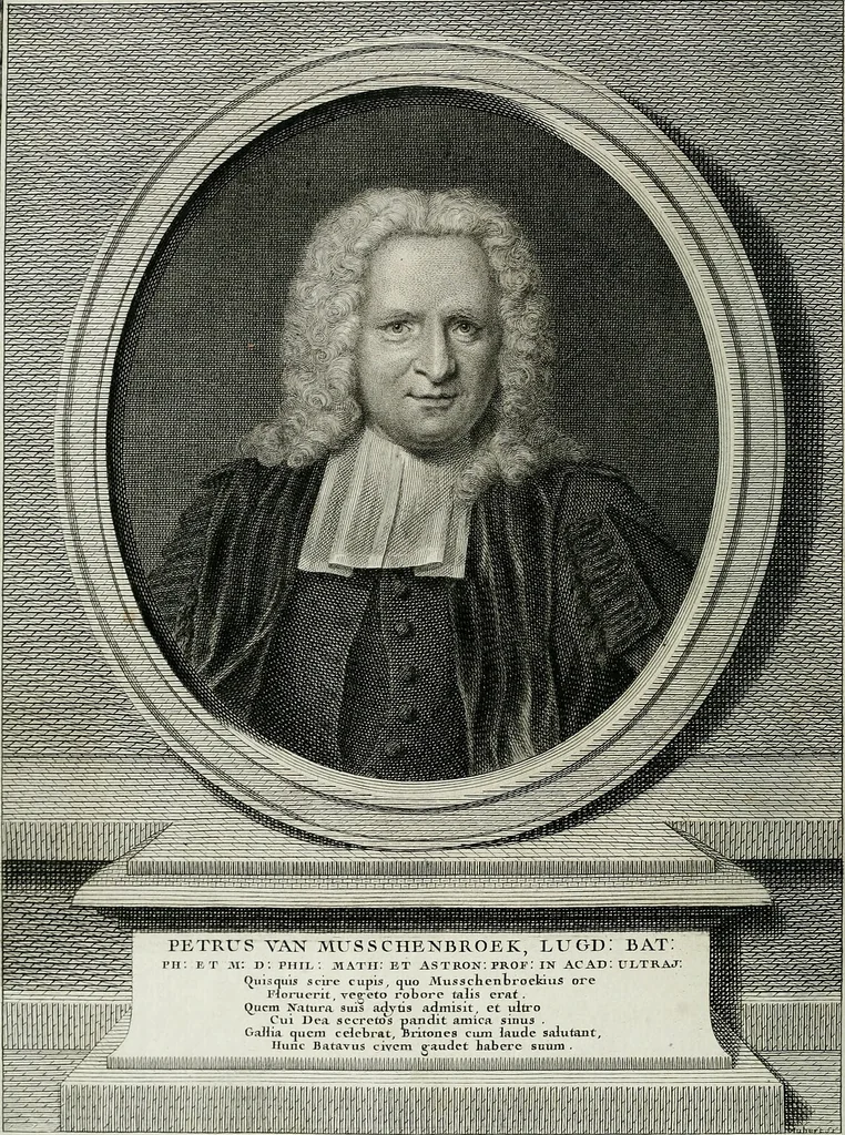 An illustration from Essai de physique, par Mr. Pierre van Musschenbroek ... avec une description de nouvelles sortes de machines pneumatiques, et un recueil d'expériences par Mr. J. v(an) M(usschenbroek) Traduit du hollandois par Mr. Pierre Massuet .., 1751, leaf 7