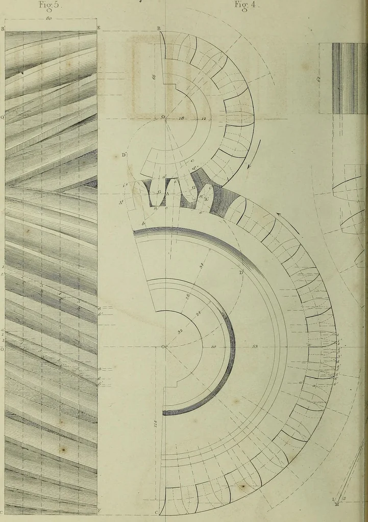 An illustration from The practical draughtsman's book of industrial design and machinist's and engineer's companion : forming a complete course of mechanical, engineering and architectural drawing, 1866, leaf 301
