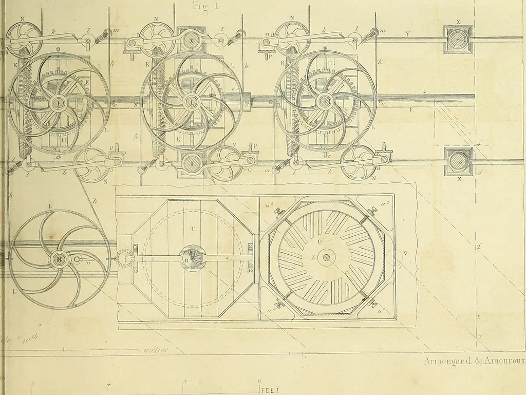 An illustration from The practical draughtsman's book of industrial design and machinist's and engineer's companion : forming a complete course of mechanical, engineering and architectural drawing, 1866, leaf 382