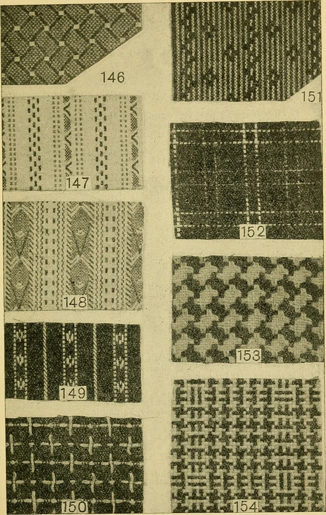 An illustration from Weaving questions for class and home work, 1912, leaf 56