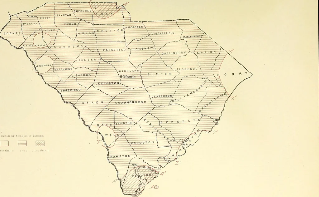 An illustration from Climatological data, South Carolina, 1898, leaf 452