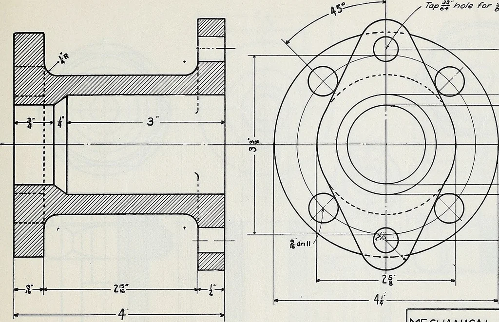 An illustration from Mechanical drawing copy plates, 1918, leaf 14