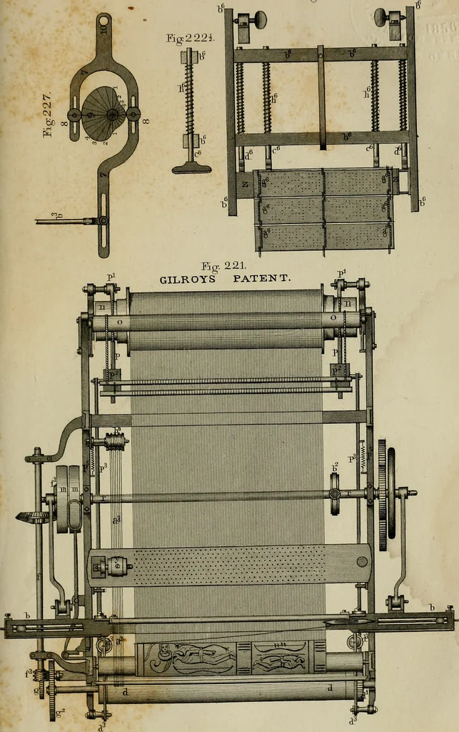 An illustration from The art of weaving, by hand and by power, with an introductory account of its rise and progress in ancient and modern times, 1844, leaf 486