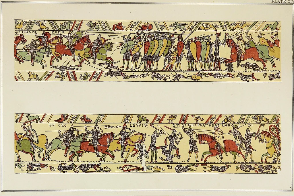 An illustration from The Bayeux tapestry elucidated, 1856, leaf 171