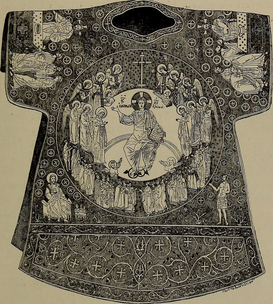 An illustration from Embroidery and lace: their manufacture and history from the remotest antiquity to the present day. A handbook for amateurs, collectors and general readers, 1888, leaf 80