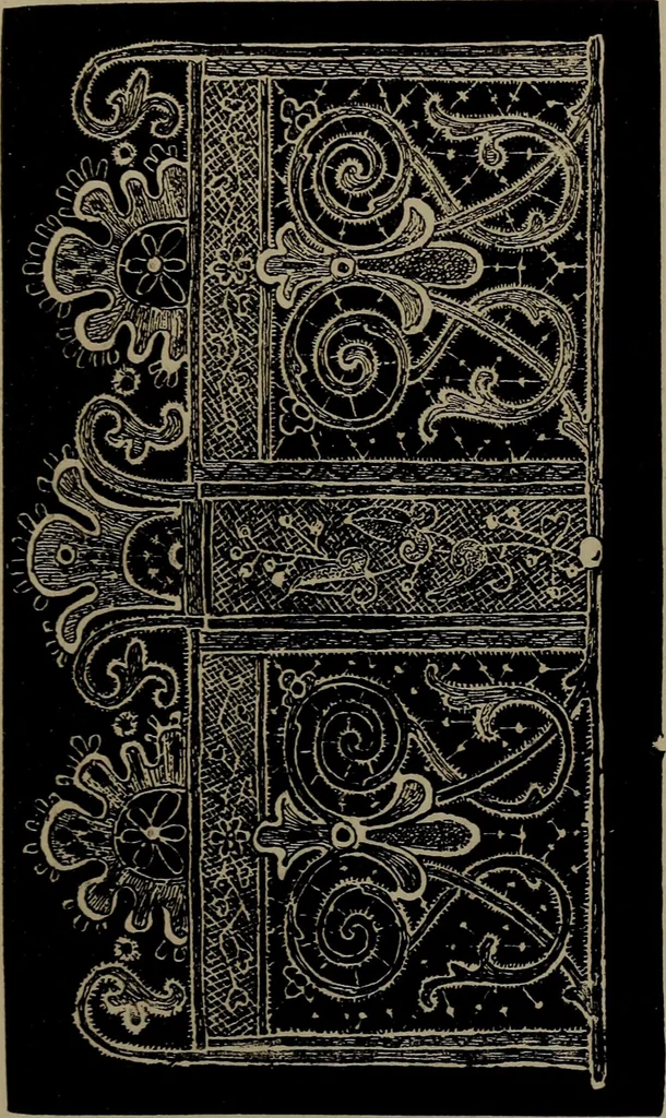 An illustration from Embroidery and lace: their manufacture and history from the remotest antiquity to the present day. A handbook for amateurs, collectors and general readers, 1888, leaf 258