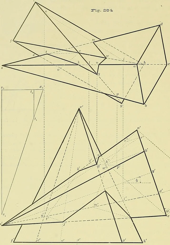 An illustration from Practical engineering drawing and third angle projection, for students in scientific, technical and manual training schools and for ... draughtsmen .., 1897, leaf 143