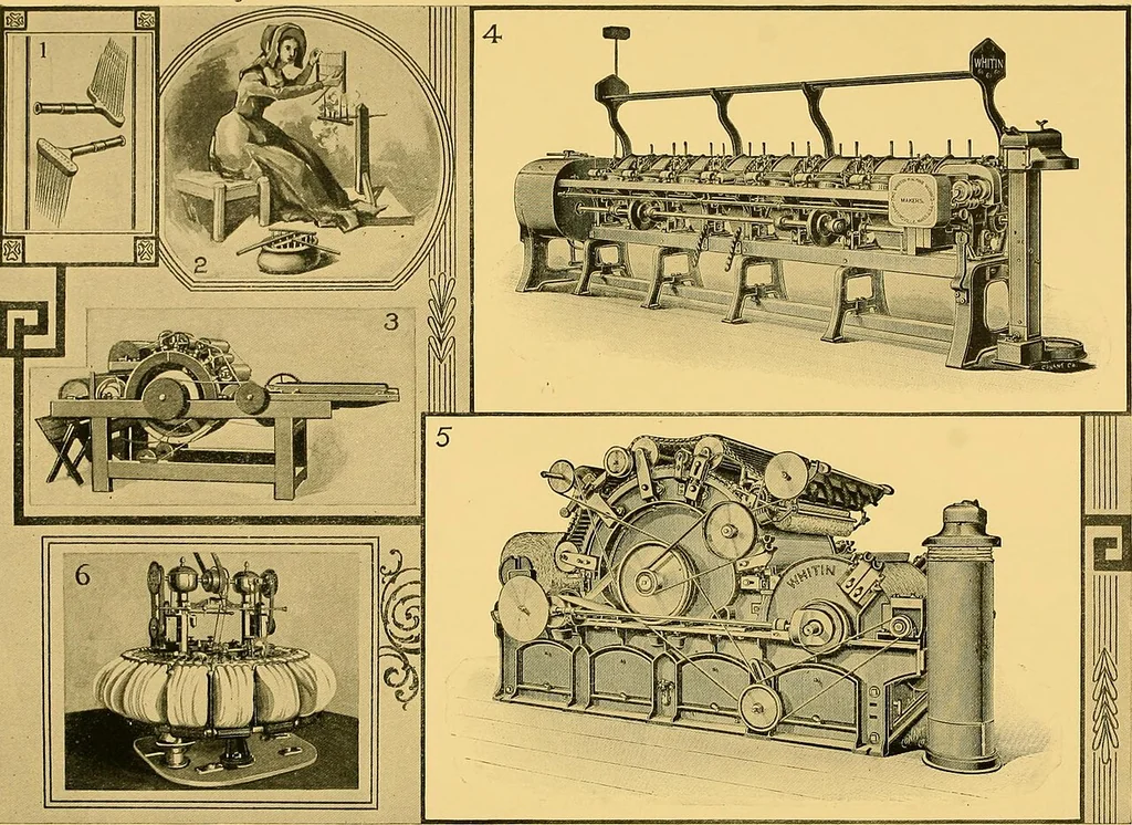 An illustration from Lamb's textile industry of the United States, embracing biographical sketches of prominment men and a historical résumé of the progress of textile manufacture from the earliest records to the present time;, 1911, leaf 107