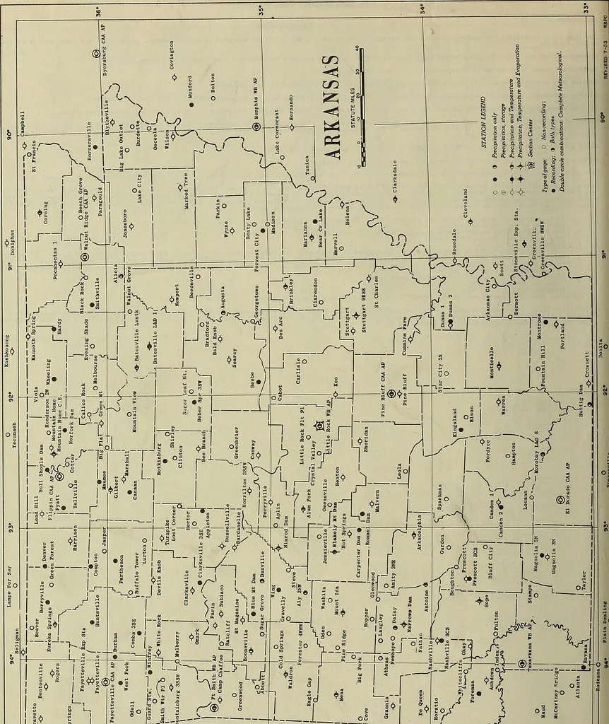 An illustration from Climatological data, Arkansas, 1896, leaf 141