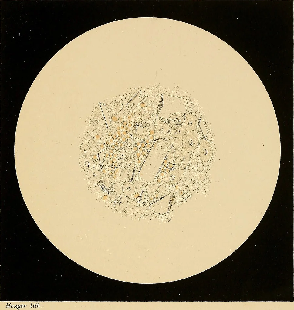 An illustration from An atlas of clinical microscopy, 1885, leaf 208