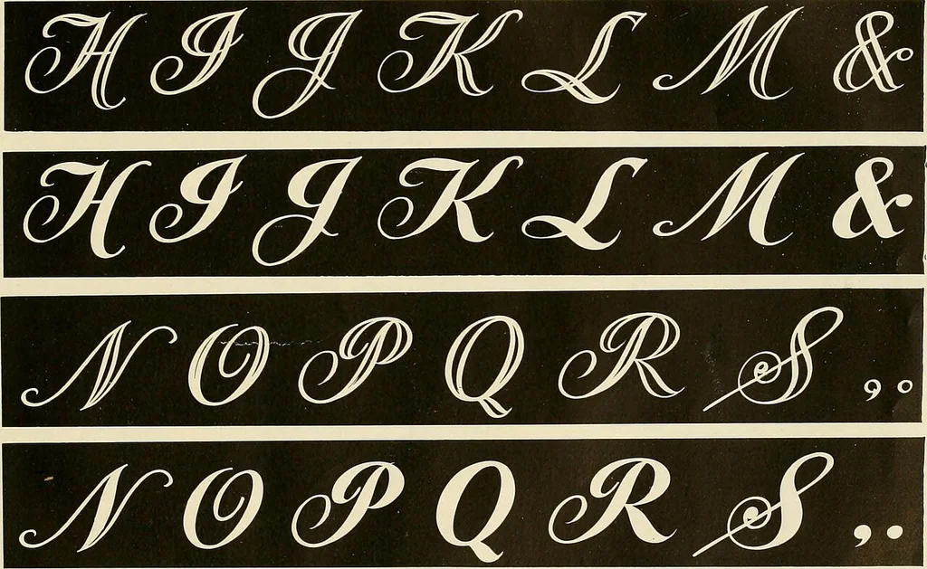 An illustration from Fairchild's rapid letterer and show-card maker, commercial alphabet construction with brush or pen, 1910, leaf 50