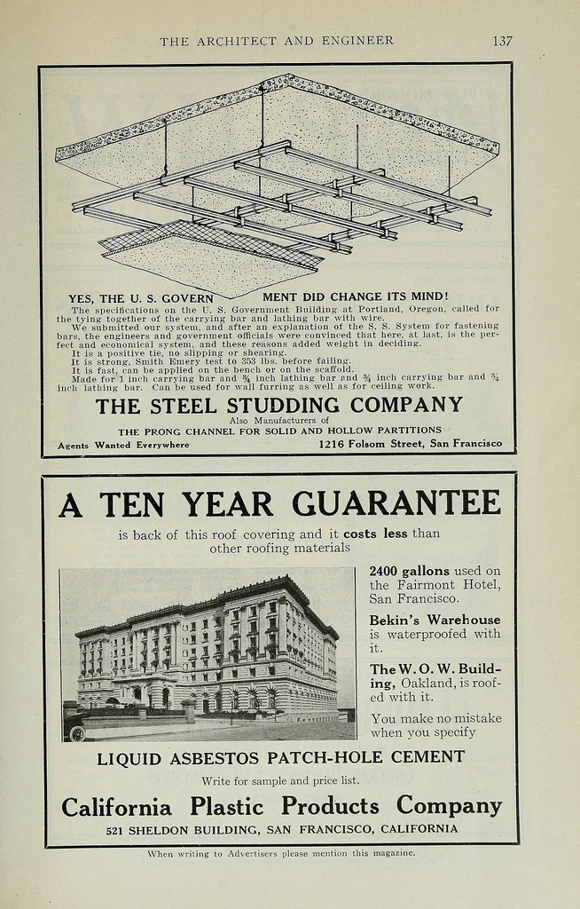 An illustration from Architect and engineer, 1905, leaf 482