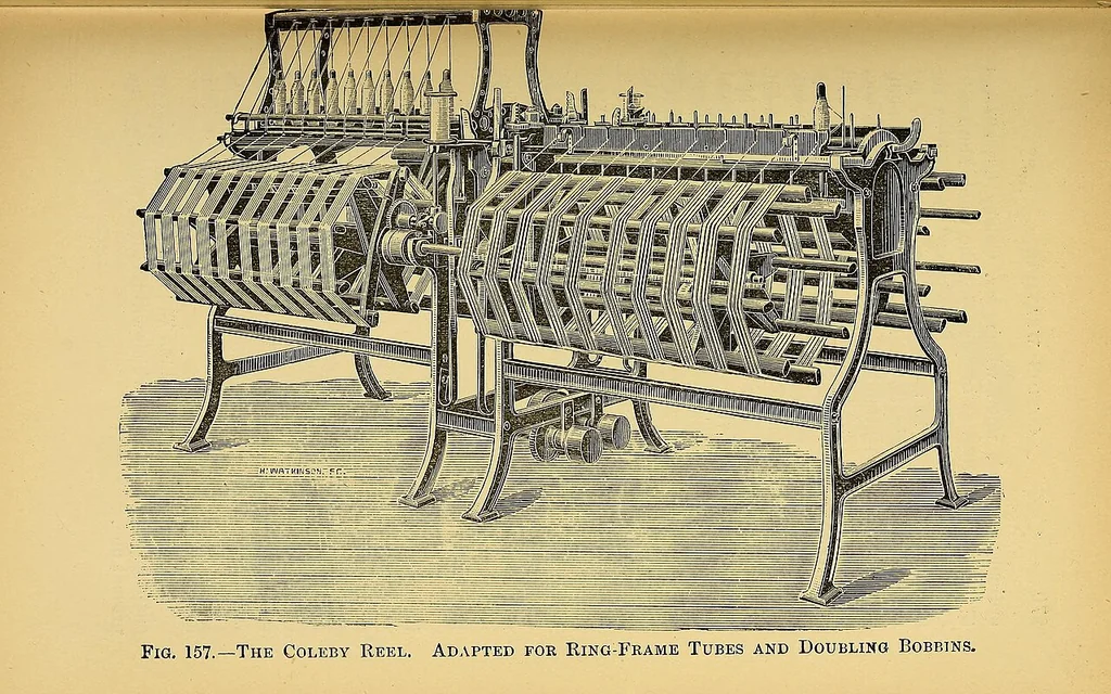 An illustration from Cotton weaving: its development, principles, and practice, 1895, leaf 296