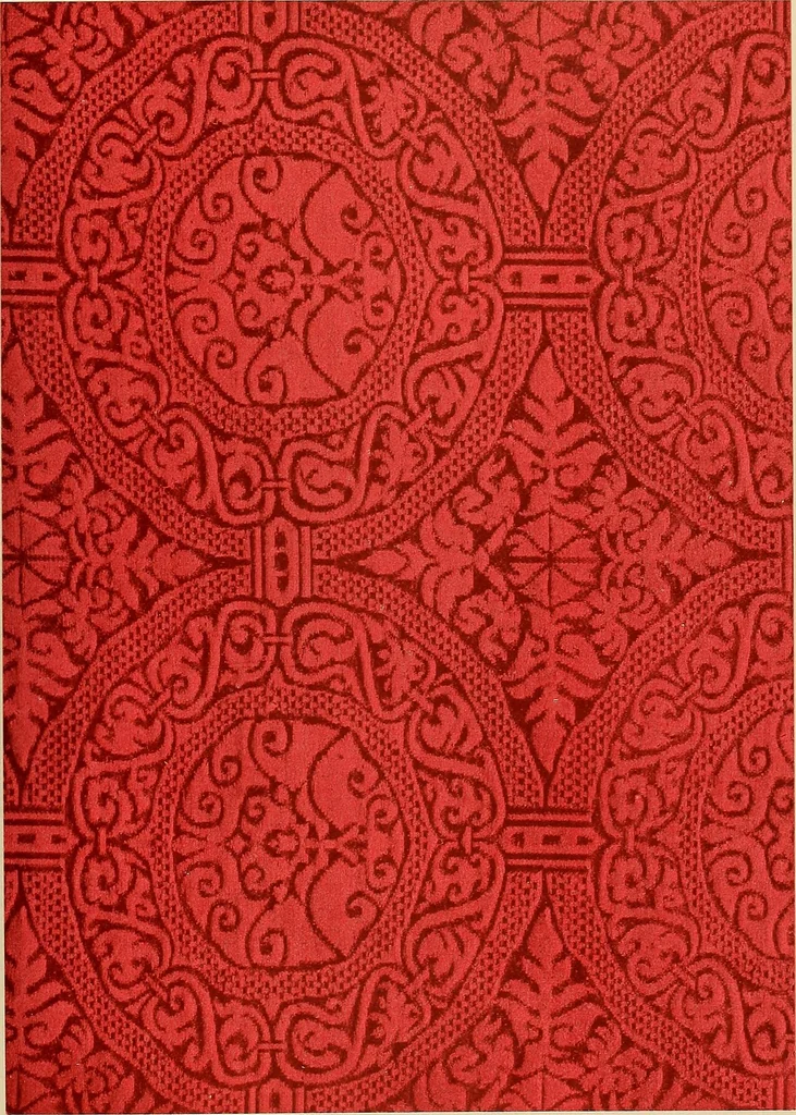 An illustration from Decorative textiles; an illustrated book on coverings for furniture, walls and floors, including damasks, brocades and velvets, tapestries, laces, embroideries, chintzes, cretonnes, drapery and furniture trimmings, wall papers, carpets and rugs, tooled and illuminated leathers, 1918, leaf 32