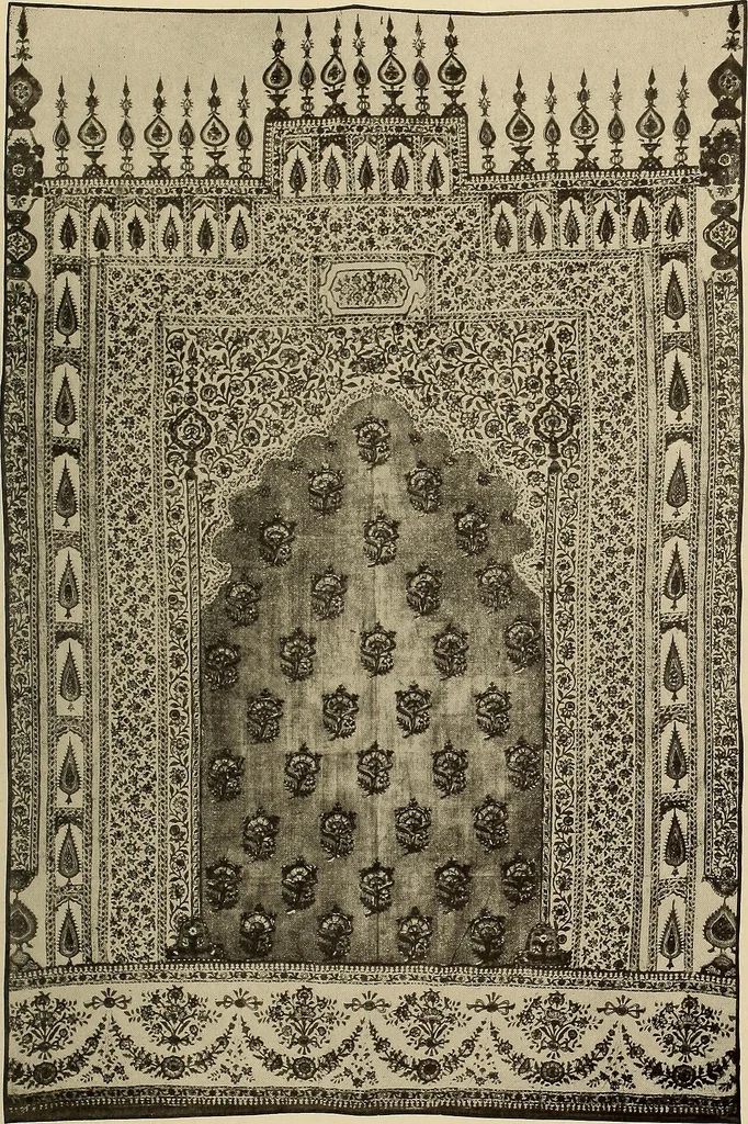 An illustration from Decorative textiles; an illustrated book on coverings for furniture, walls and floors, including damasks, brocades and velvets, tapestries, laces, embroideries, chintzes, cretonnes, drapery and furniture trimmings, wall papers, carpets and rugs, tooled and illuminated leathers, 1918, leaf 356