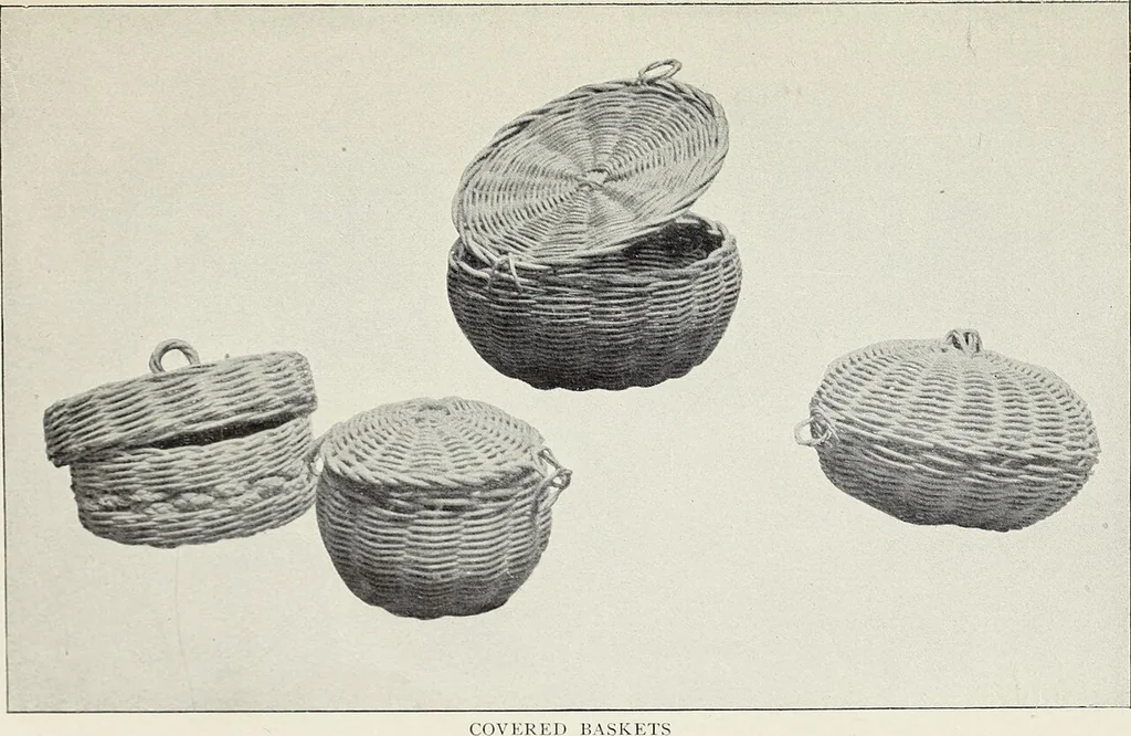 An illustration from How to make baskets, 1911, leaf 66