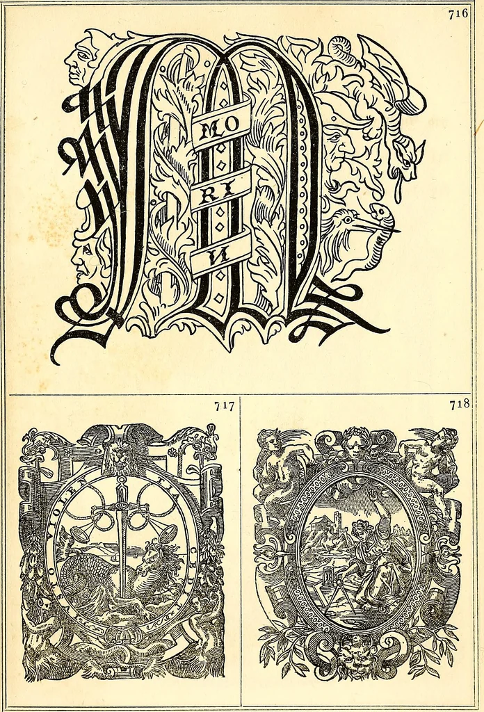 An illustration from Marques typographiques, ou, Recueil des monogrammes, chiffres, enseignes, emblèmes, devises, rébus et fleurons des libraires et imprimeurs qui ont exercé en France depuis l'introduction de l'imprimerie en 1470 jusqu'à la fin du seizième siècle : à ces marques sont jointes celles des libraires et imprimeurs qui pendant la même période ont publié, hors de France, des livres en langue française, 1867, leaf 30