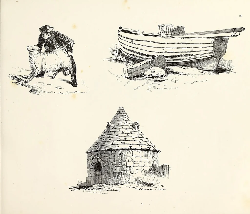 An illustration from The progressive drawing-book : containing a series of easy and comprehensive lessons for drawing landscape, architecture, the human figure, shipping, and animals, &c. without the aid of a master : also, a complete treatise on perspective, with nearly three hundred engravings, 1853, leaf 100
