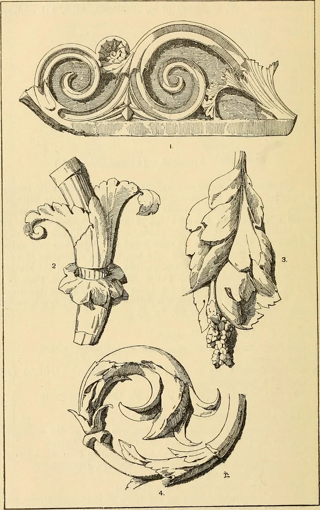 An illustration from Handbook of ornament; a grammar of art, industrial and architectural designing in all its branches, for practical as well as theoretical use, 1900, leaf 54