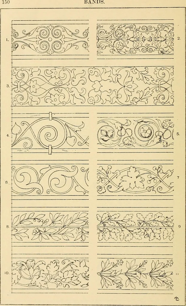 An illustration from Handbook of ornament; a grammar of art, industrial and architectural designing in all its branches, for practical as well as theoretical use, 1900, leaf 164
