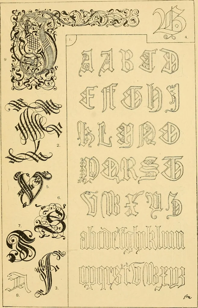 An illustration from Handbook of ornament; a grammar of art, industrial and architectural designing in all its branches, for practical as well as theoretical use, 1900, leaf 549