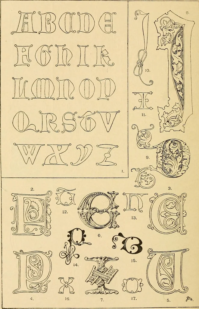 An illustration from Handbook of ornament; a grammar of art, industrial and architectural designing in all its branches, for practical as well as theoretical use, 1900, leaf 546