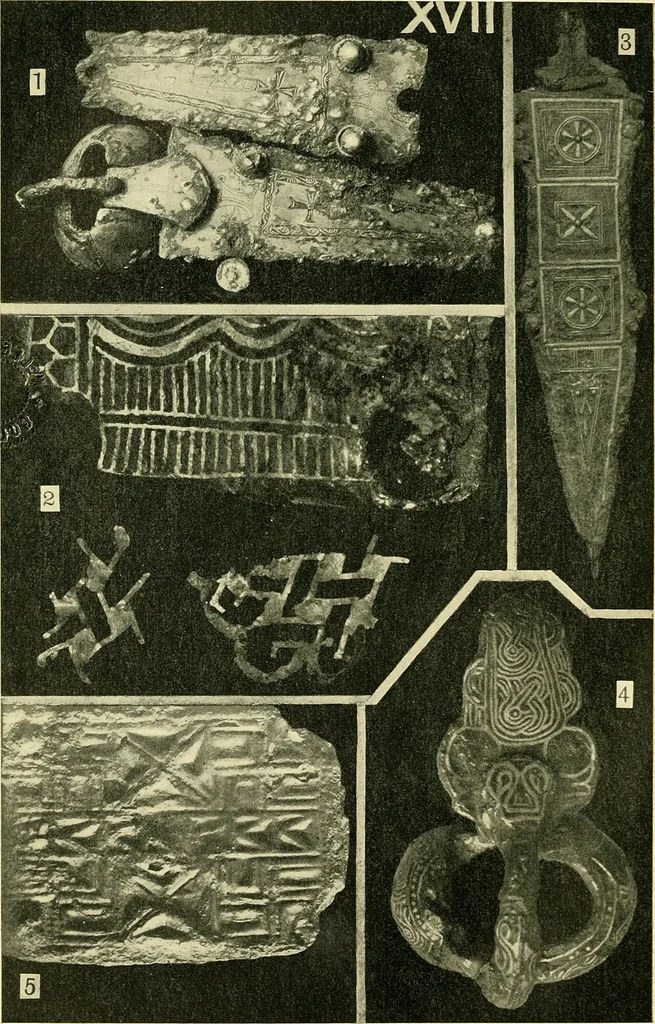An illustration from The arts in early England, 1903, leaf 253