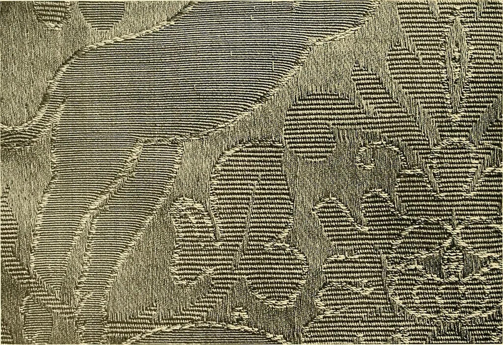 An illustration from Decorative textiles; an illustrated book on coverings for furniture, walls and floors, including damasks, brocades and velvets, tapestries, laces, embroideries, chintzes, cretones, drapery and furniture trimmings, wall papers, carpets and rugs, tooled and illuminated leathers, 1918, leaf 91