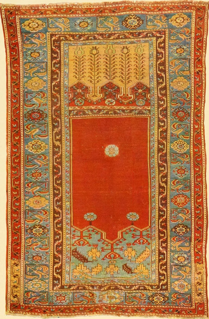 An illustration from Decorative textiles; an illustrated book on coverings for furniture, walls and floors, including damasks, brocades and velvets, tapestries, laces, embroideries, chintzes, cretones, drapery and furniture trimmings, wall papers, carpets and rugs, tooled and illuminated leathers, 1918, leaf 216