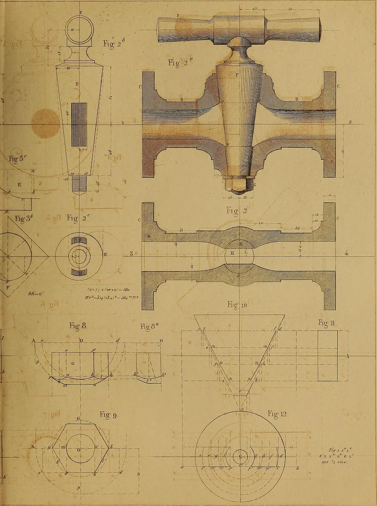 An illustration from The practical draughtsman's book of industrial design, and machinist's and engineer's drawing companion: forming a complete course of mechanical, engineering, and architectural drawing., 1857, leaf 274