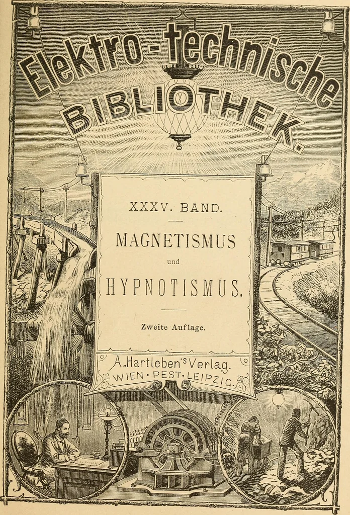 An illustration from Magnetismus und Hypnotismus; eine Darstellung dieses Gebietes, mit besonderer Berücksichtigung der Beziehungen zwischen dem mineralischen Magnetismus, dem sogenannten thierischen Magnetismus und dem Hypnotismus, 1895, leaf 4