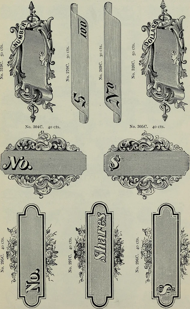 An illustration from Specimens of type, borders, ornaments, brass rules and cuts, etc. : catalogue of printing machinery and materials, wood goods, etc, 1897, leaf 718