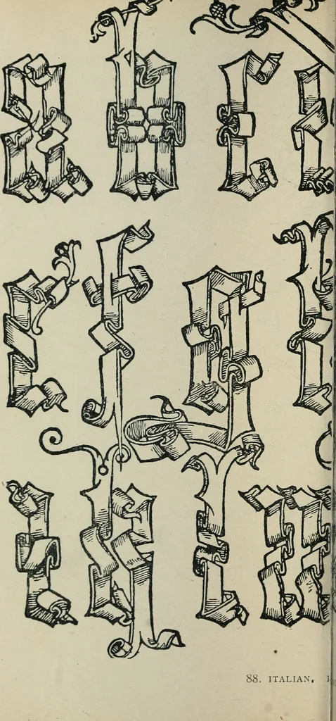 An illustration from Alphabets old and new, for the use of craftsmen : with an introductory essay on Art in the alphabet, 1898, leaf 123