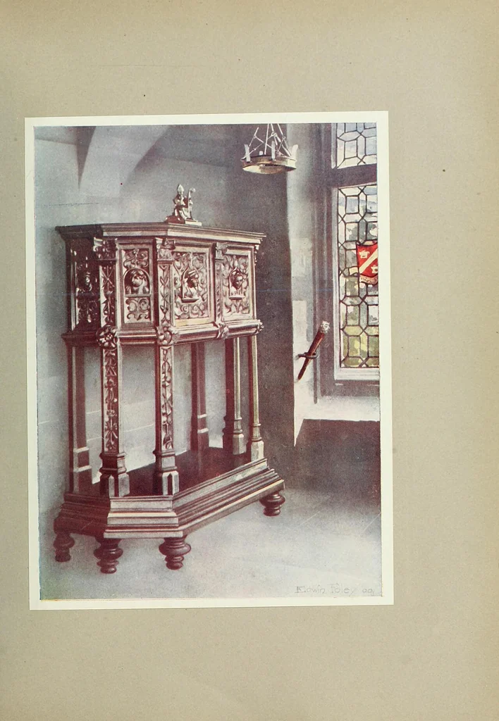 An illustration from The book of decorative furniture, its form, colour and history, 1910, leaf 188