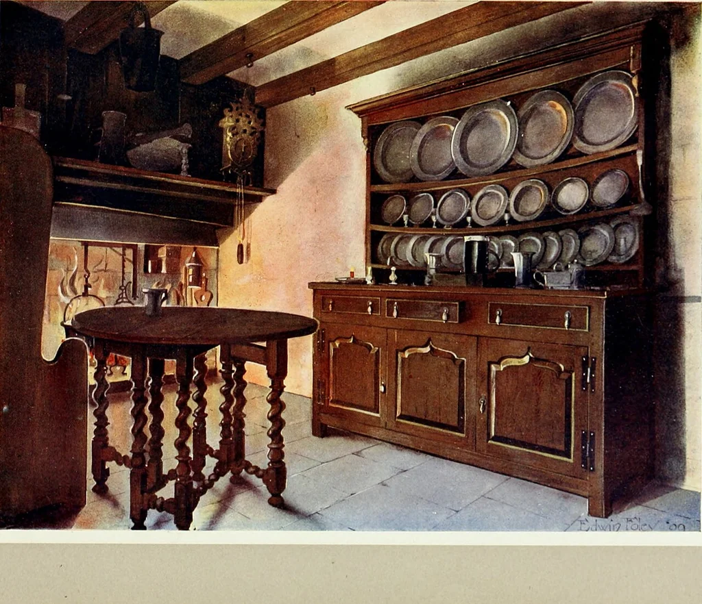 An illustration from The book of decorative furniture, its form, colour and history, 1910, leaf 316