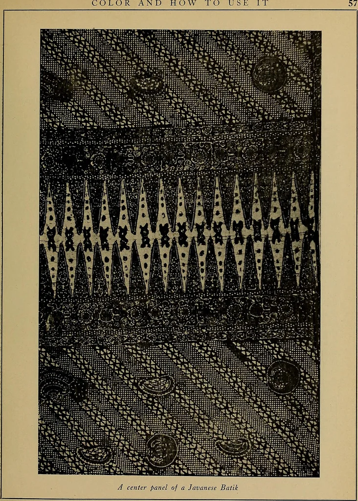 An illustration from First lessons in batik; a handbook in batik, tie-dyeing and all pattern dyeing, 1921, leaf 69