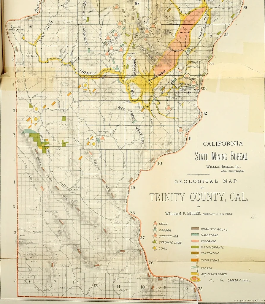 An illustration from Annual report of the State Mineralogist for the year ending ..., 1883, leaf 753