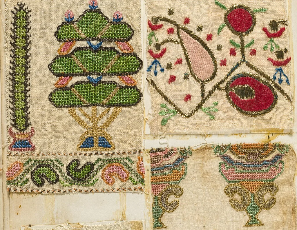 An illustration from (Embroidery sample book), 1800, leaf 13