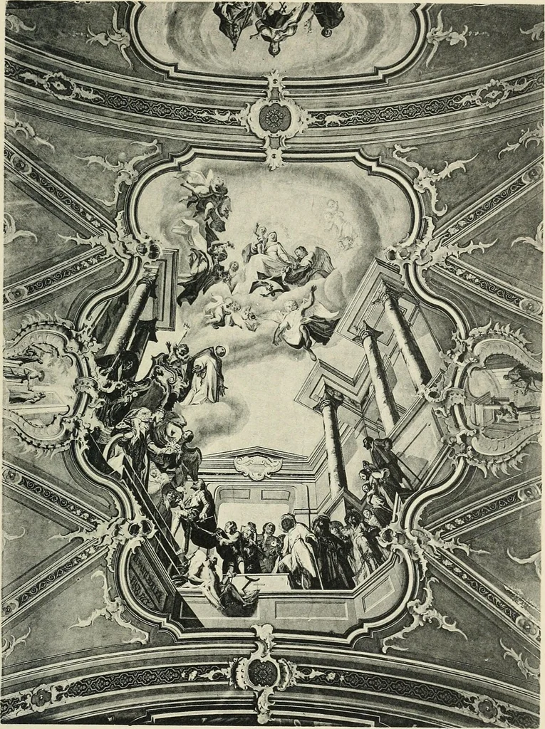 An illustration from Die Entwicklung der barocken Decken-malerei in Tirol. Mit 44 Tafeln und 6 Doppeltafeln, 1912, leaf 522
