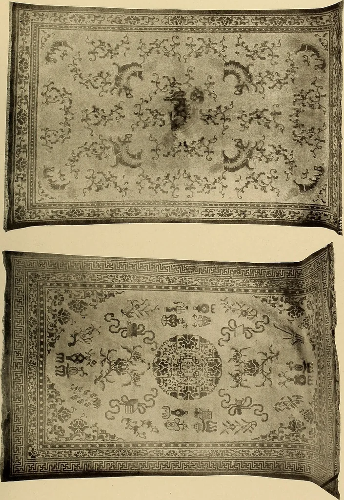 An illustration from Decorative textiles; an illustrated book on coverings for furniture, walls and floors, including damasks, brocades and velvets, tapestries, laces, embroideries, chintzes, cretonnes, drapery and furniture trimmings, wall papers, carpets and rugs, tooled and illuminated leathers, 1918, leaf 208