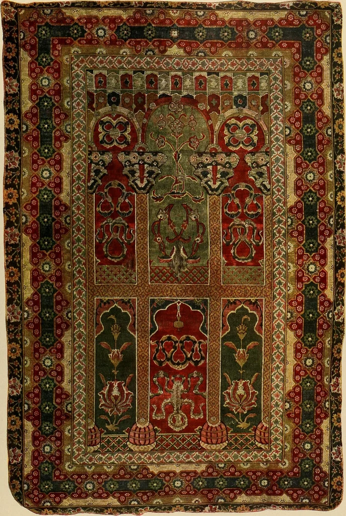 An illustration from Decorative textiles; an illustrated book on coverings for furniture, walls and floors, including damasks, brocades and velvets, tapestries, laces, embroideries, chintzes, cretonnes, drapery and furniture trimmings, wall papers, carpets and rugs, tooled and illuminated leathers, 1918, leaf 232