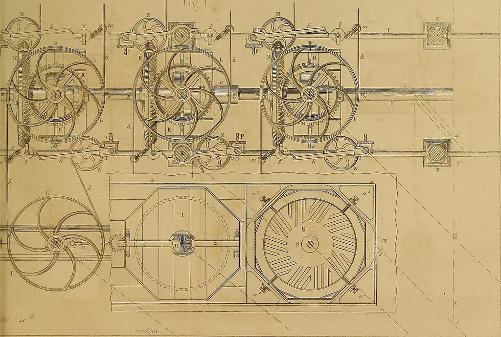 An illustration from The practical draughtsman's book of industrial design, and machinist's and engineer's drawing companion: forming a complete course of mechanical, engineering, and architectural drawing., 1857, leaf 382