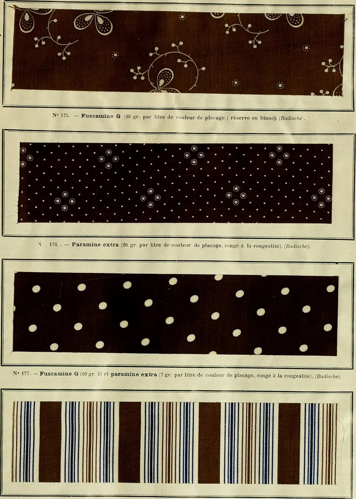 An illustration from Revue générale des matières colorantes et de leurs applications aux textiles, 1908, leaf 290