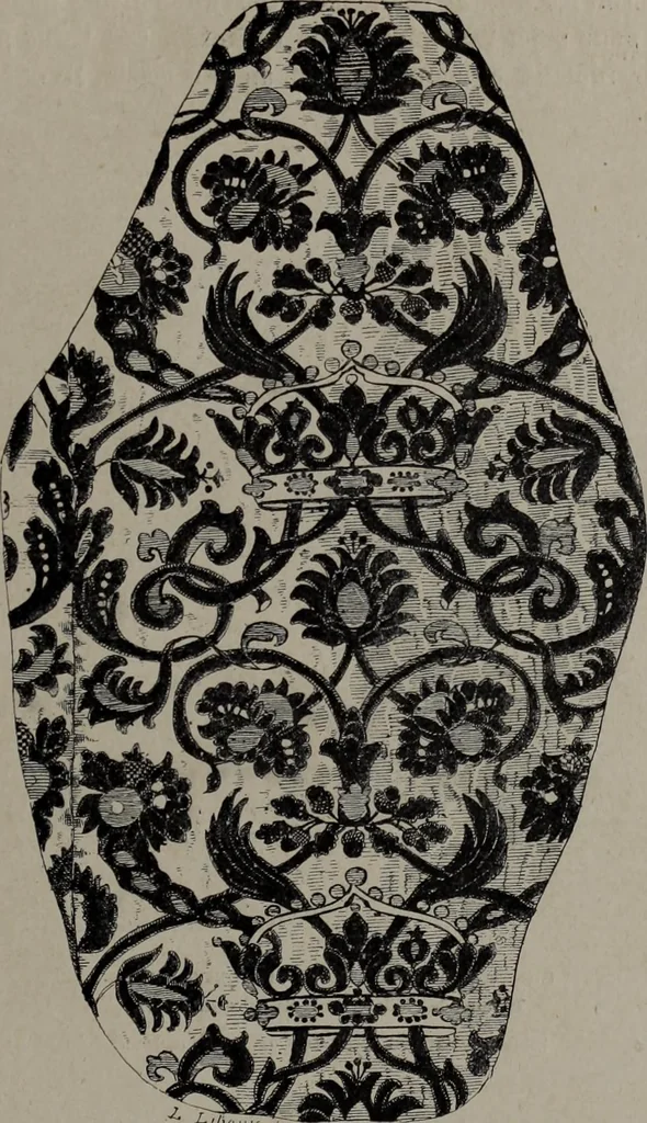 An illustration from Histoire du tissu ancien à l'exposition de l'Union centrale des arts décoratifs, 1883, leaf 19