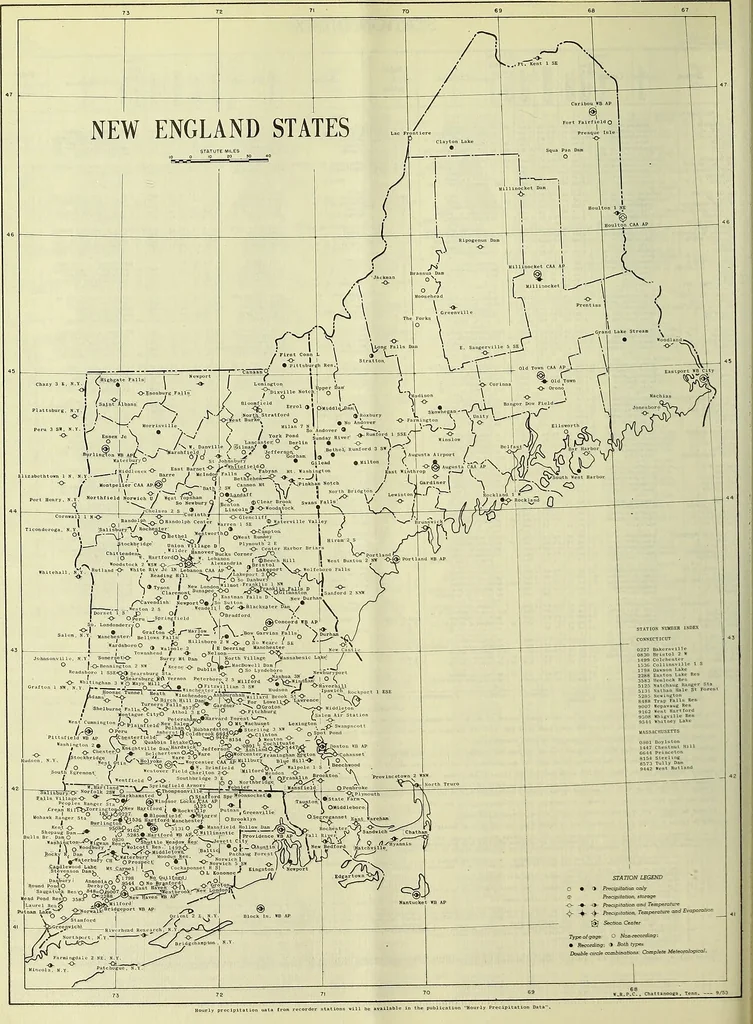 An illustration from Climatological data, New England, 1896, leaf 199