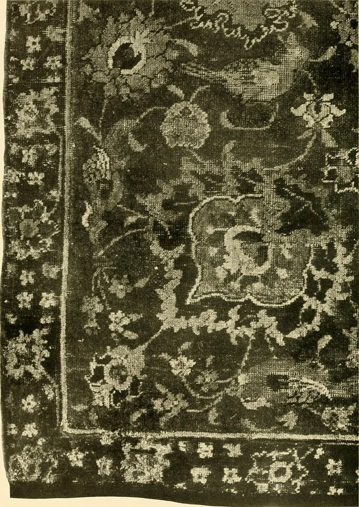 An illustration from Decorative textiles; an illustrated book on coverings for furniture, walls and floors, including damasks, brocades and velvets, tapestries, laces, embroideries, chintzes, cretones, drapery and furniture trimmings, wall papers, carpets and rugs, tooled and illuminated leathers, 1918, leaf 243