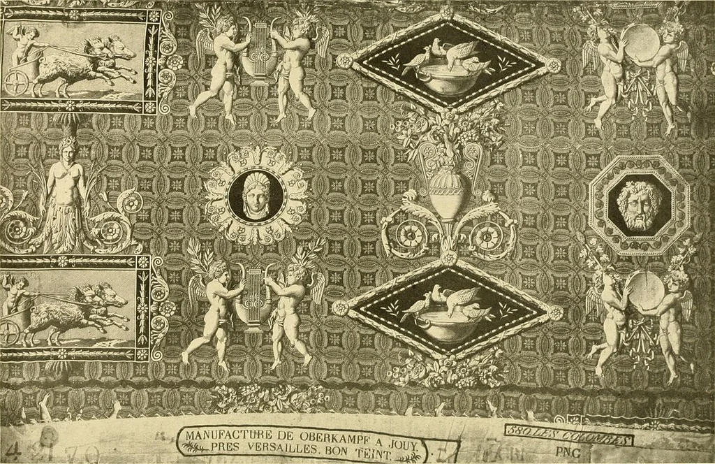 An illustration from Decorative textiles; an illustrated book on coverings for furniture, walls and floors, including damasks, brocades and velvets, tapestries, laces, embroideries, chintzes, cretones, drapery and furniture trimmings, wall papers, carpets and rugs, tooled and illuminated leathers, 1918, leaf 365