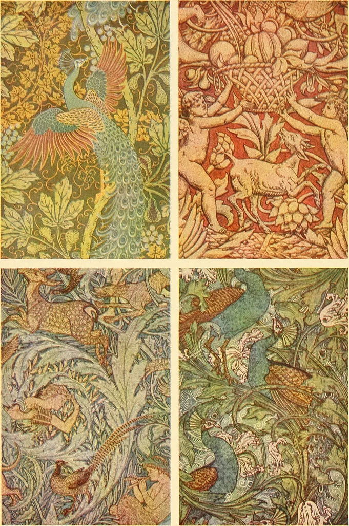 An illustration from Decorative textiles; an illustrated book on coverings for furniture, walls and floors, including damasks, brocades and velvets, tapestries, laces, embroideries, chintzes, cretones, drapery and furniture trimmings, wall papers, carpets and rugs, tooled and illuminated leathers, 1918, leaf 410